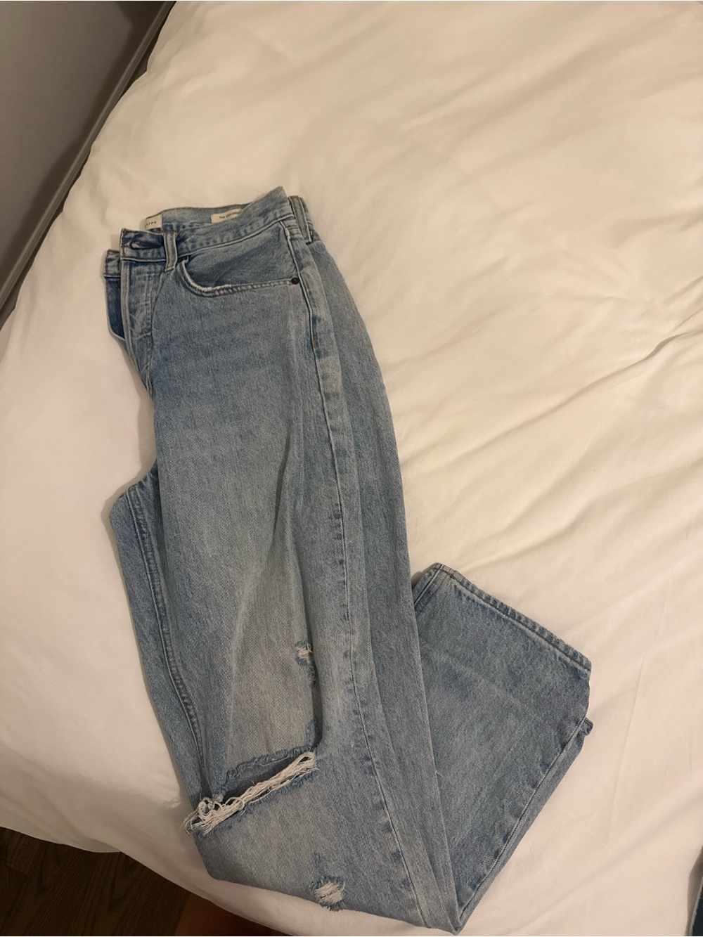 Denim Forum Light Blue High-Rise Straight Jeans